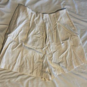 White high waist dress shorts